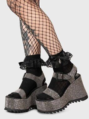 KILLSTAR Night Queen diamante rhinestone platform sandals LIKE NEW